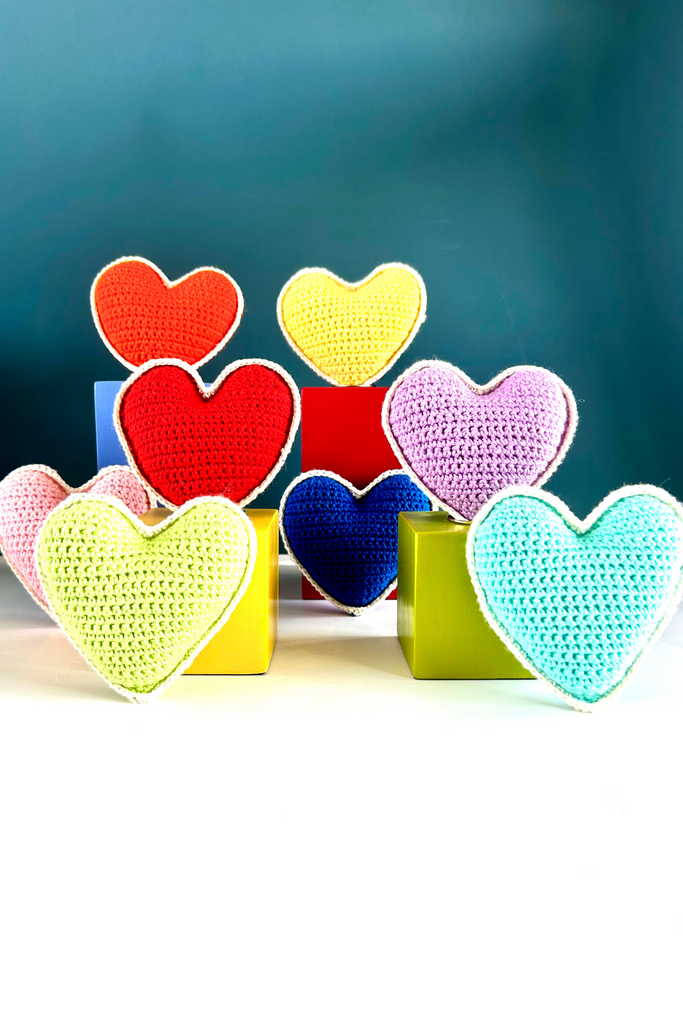 Connecting Hearts Collection- hand-knit hearts made with love