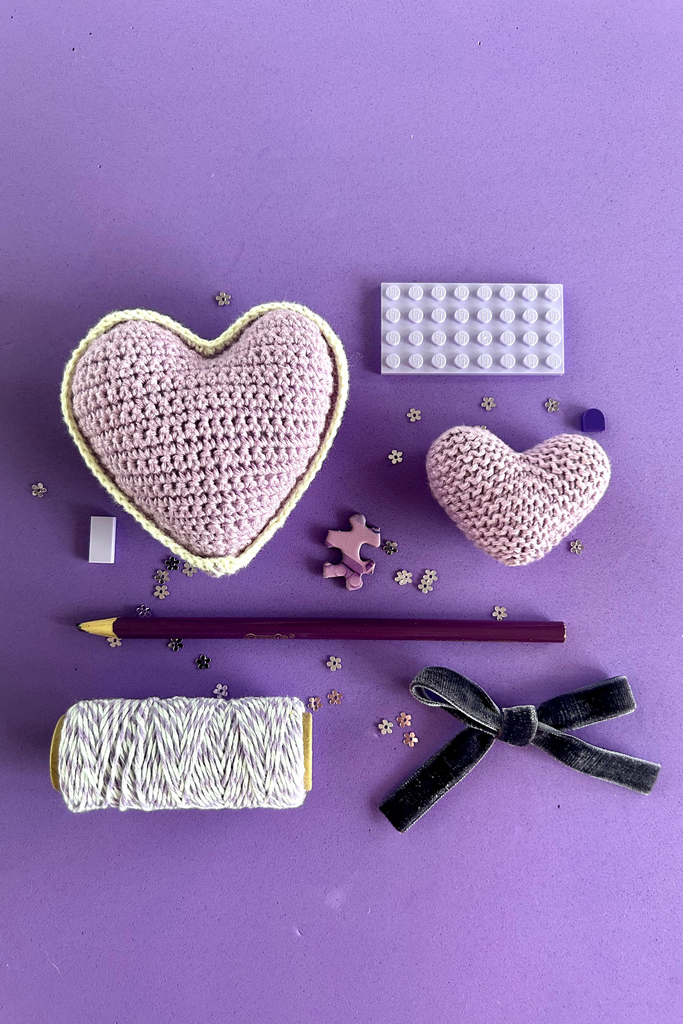 Purple Knit Heart- Wonder, Imagination, Creativity