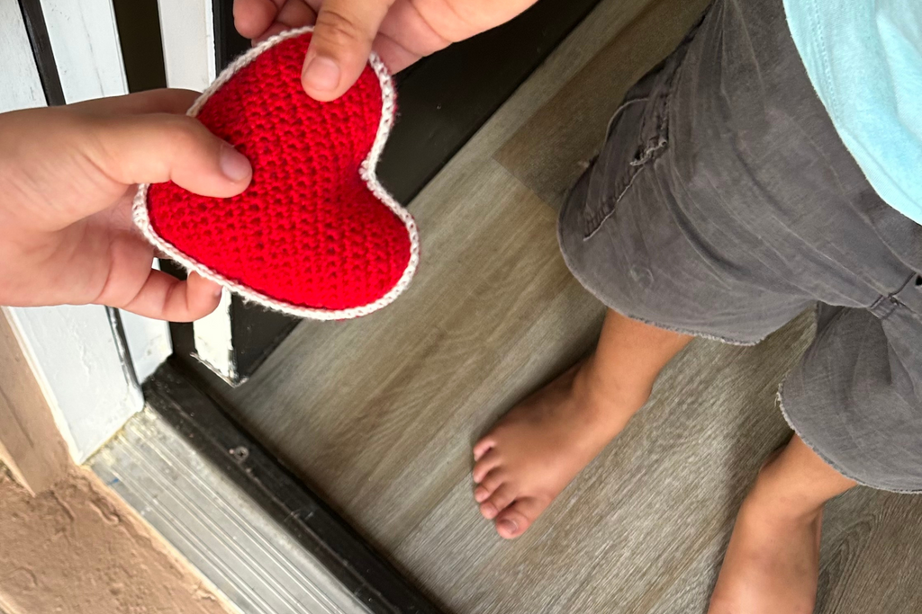 knit hearts that build empathy in kids