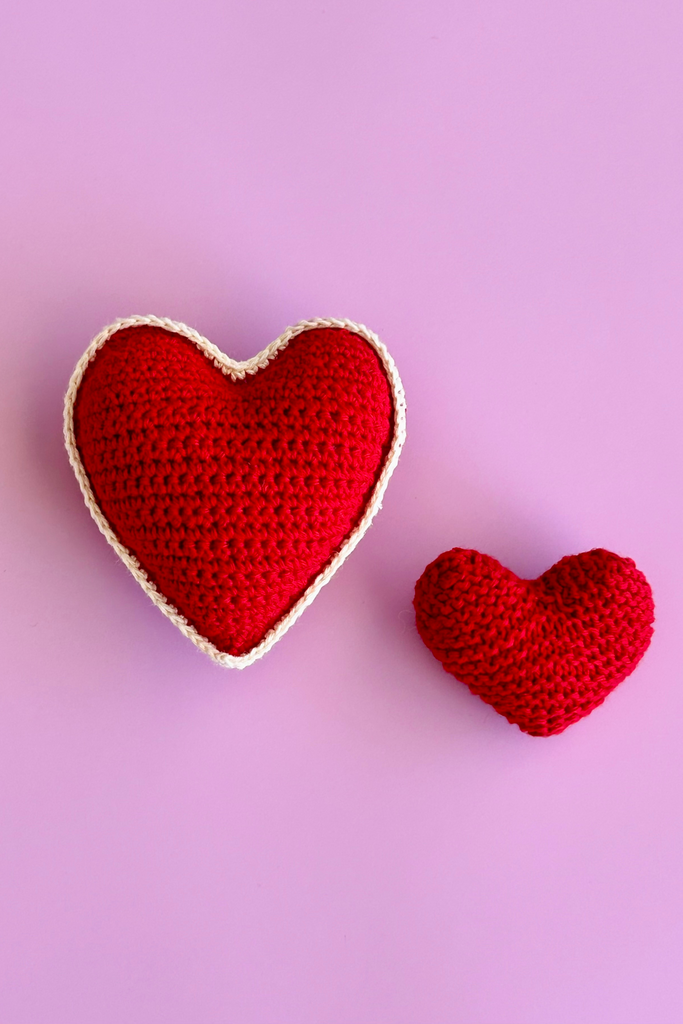 FPK Knit Hearts- hand knit toy for unique baby shower gift