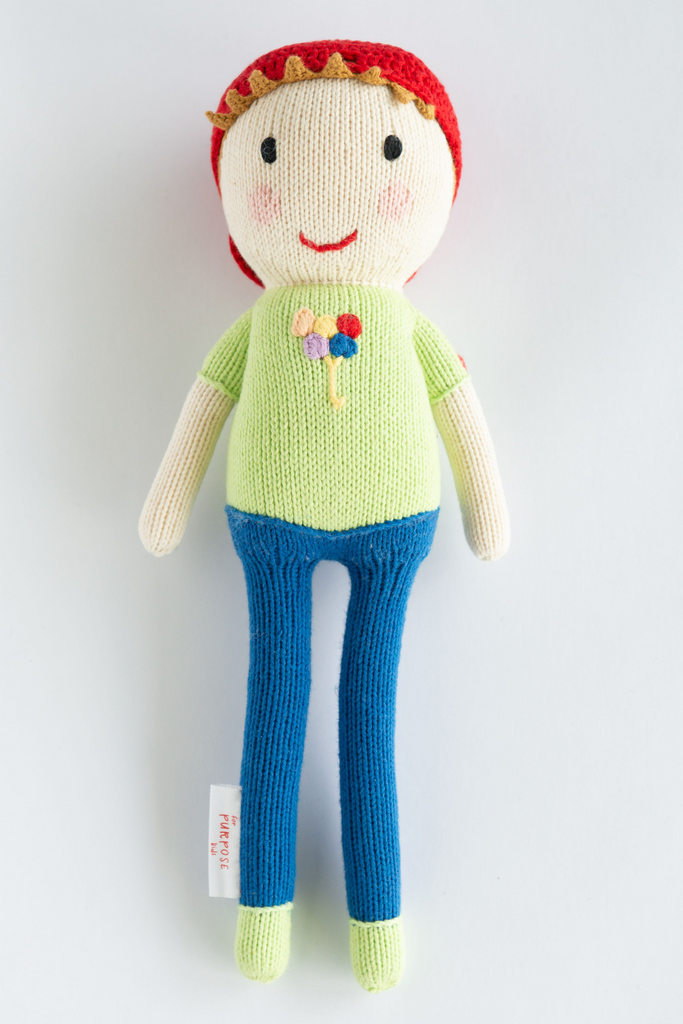 Global Kidizen hand knit doll, boy doll, boy doll for babies